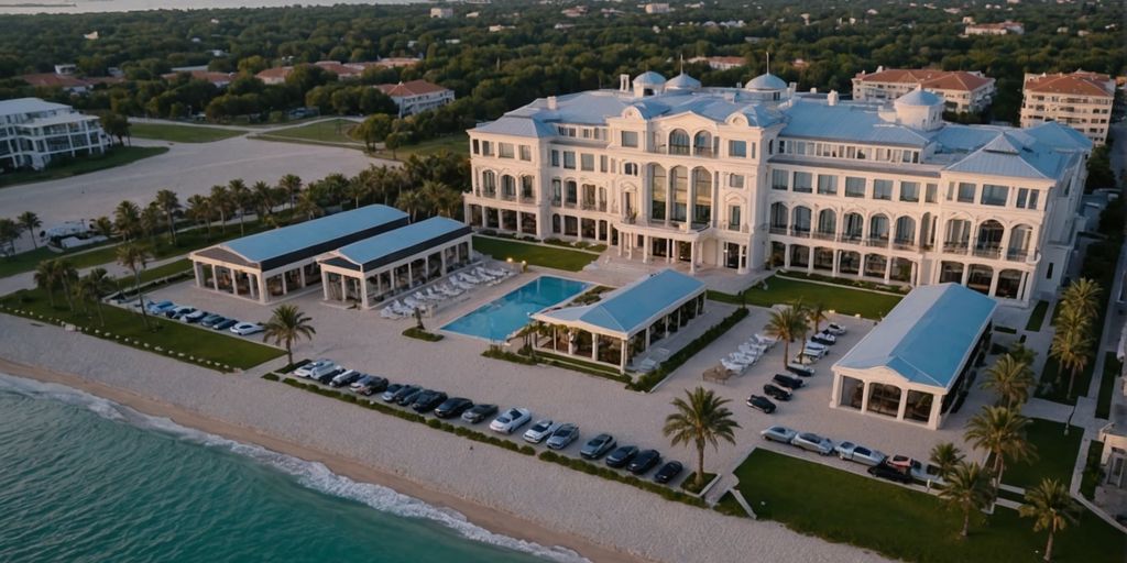 Aerial view of Kempinski Hotel Belek's beachfront property.