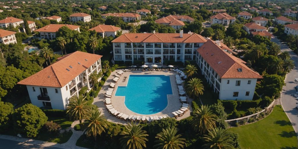 Aerial view of Paloma Grida Village Belek resort.