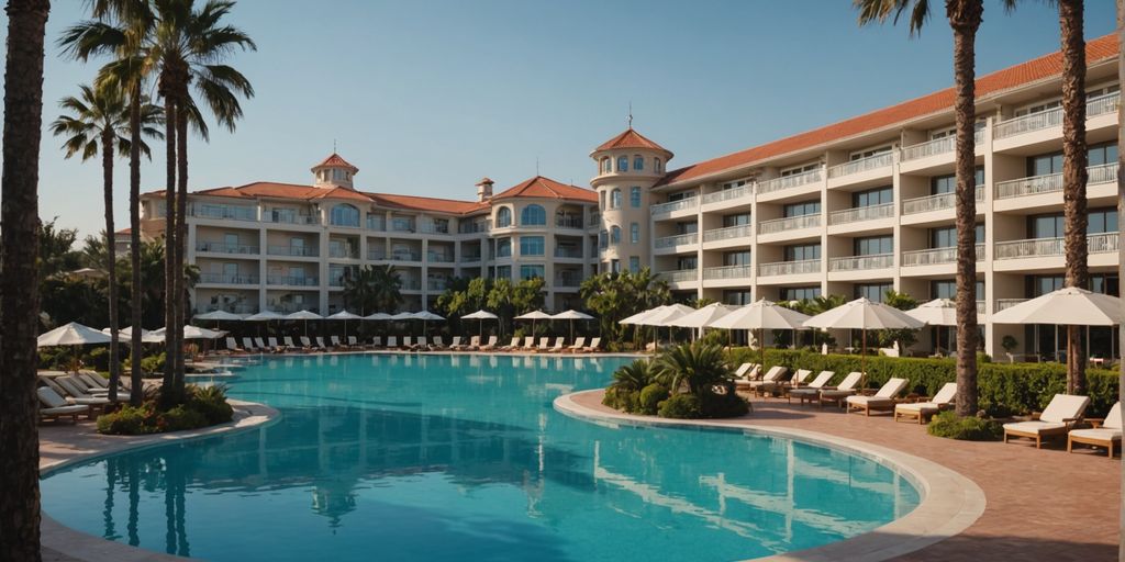 Xanadu Hotel Belek poolside with elegant surroundings.