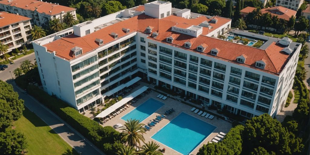 Aerial view of Innvista Hotels Belek and lush greenery